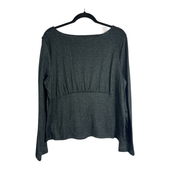 Banana Republic Factory Black Shimmer Cutout Back Top NWT Sz XL - Picture 1 of 10